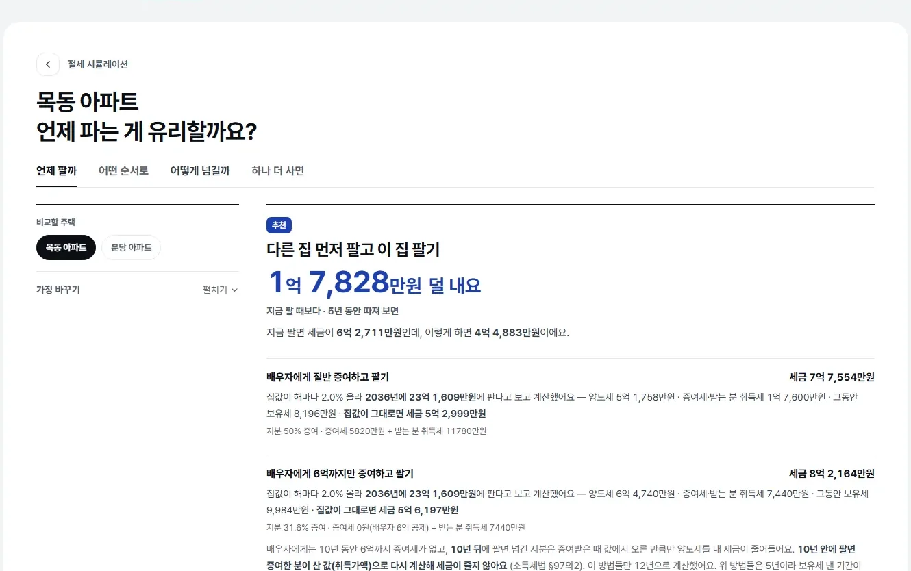 PC 언제 팔까 비교 화면